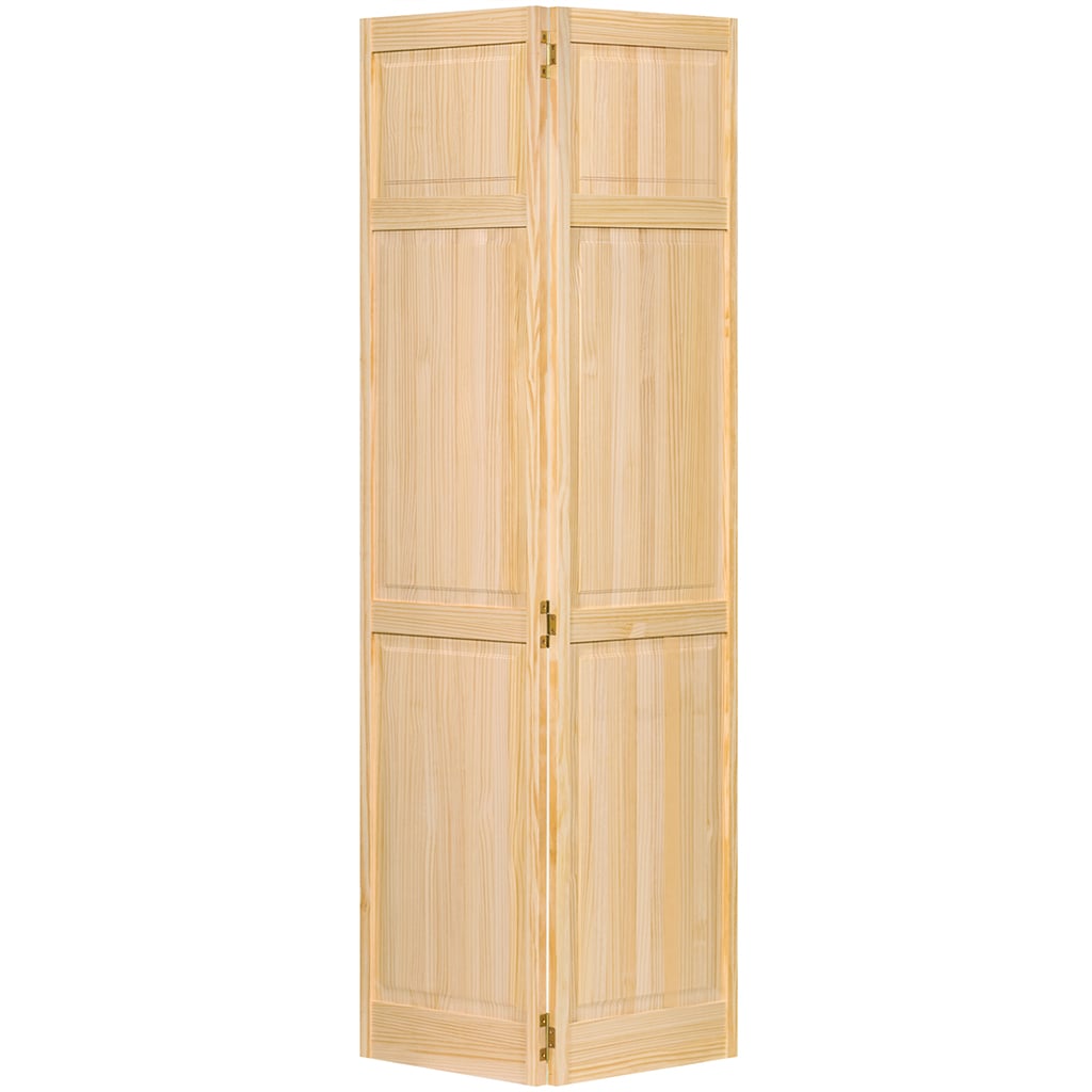 Kimberly Bay Traditional 30-in x 96-in Clear 6-panel Textured Solid core Unfinished Pine Wood Closet Bifold Door ( Hardware Included )