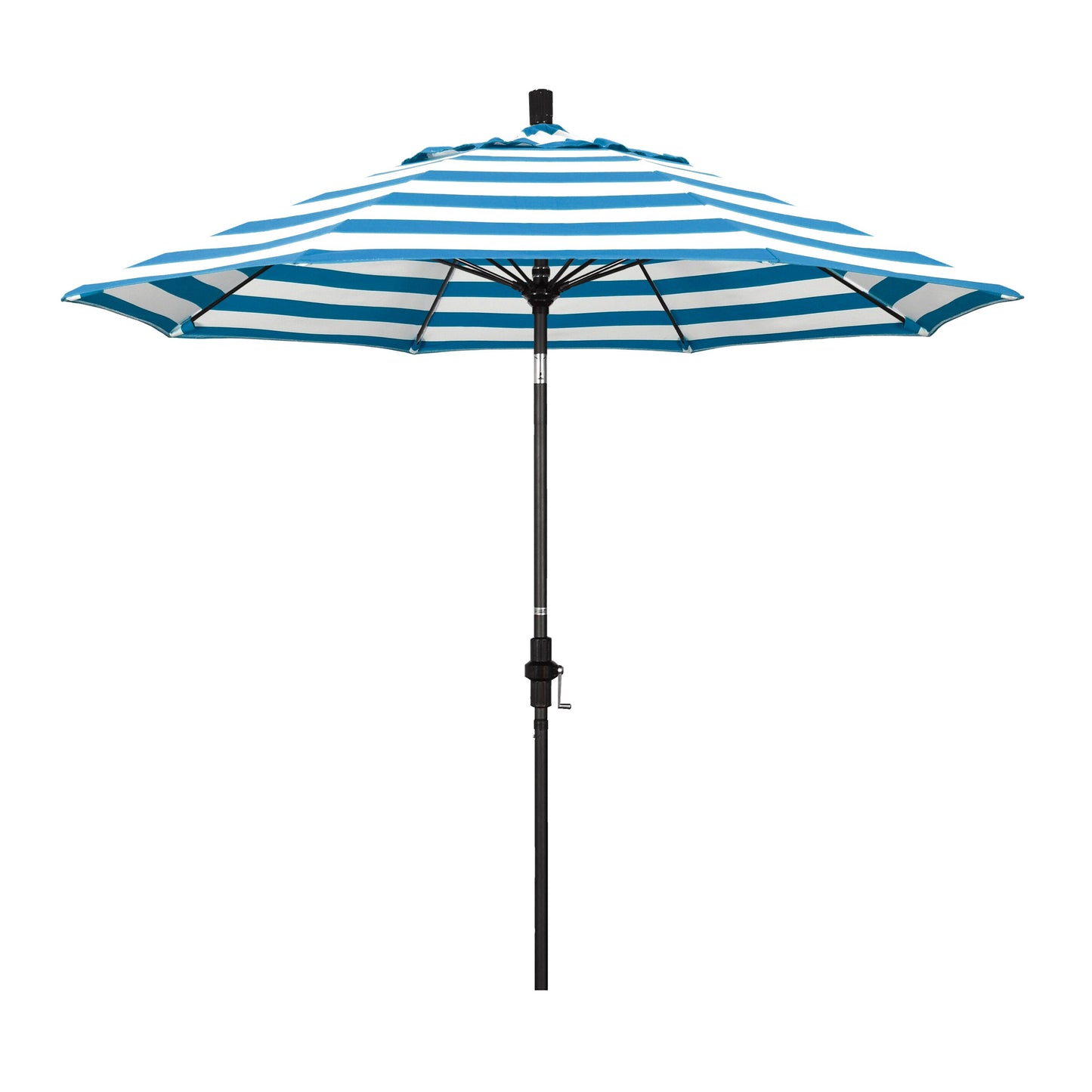 California Umbrella 9-ft Aluminum Blue Auto-tilt Market Patio Umbrella