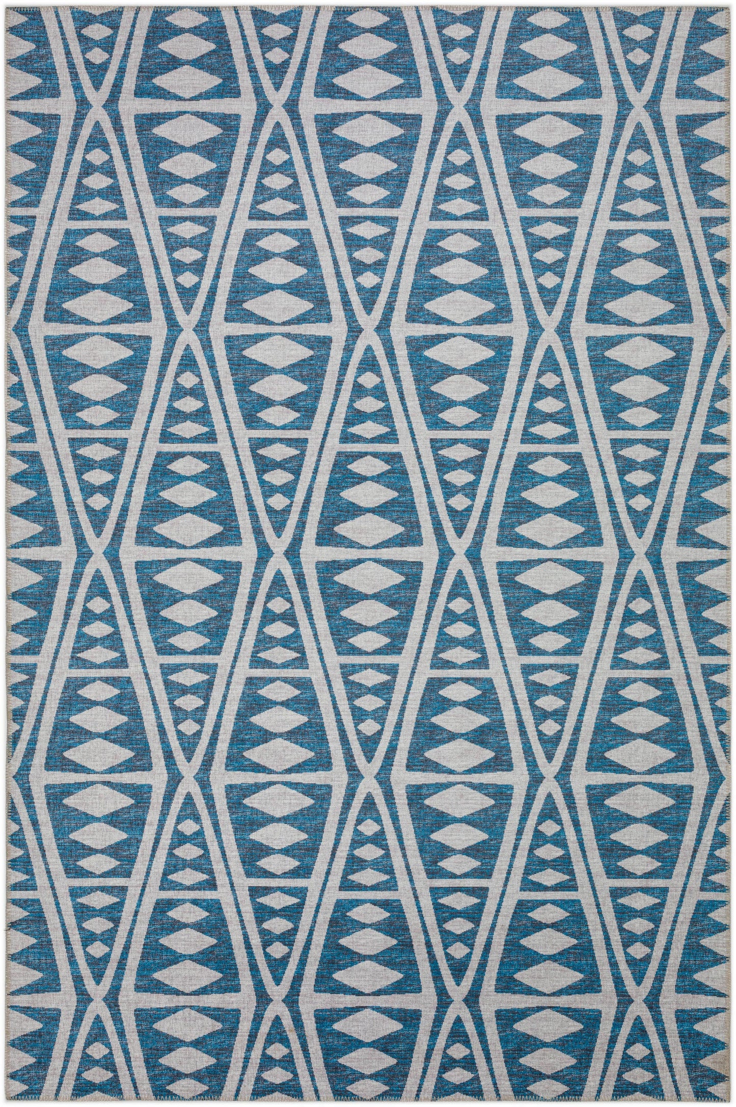 Addison Rugs Yuma 9 x 12 (ft) Blue Rectangular Indoor/Outdoor Geometric Moroccan Area rug