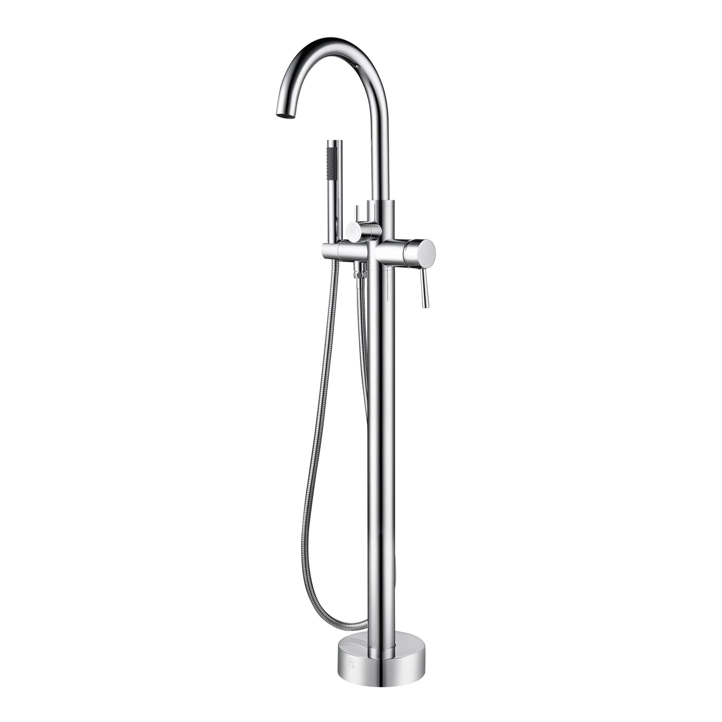 PULSE Chrome 1-handle Freestanding High-arc Bathtub Faucet with Hand Shower ( Valve Included )