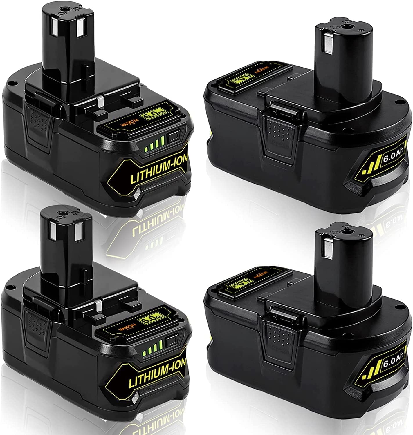 4Pack For RYOBI P108 18V One+ Plus High Capacity Battery 18 Volt Lithium-Ion New 6.0Ah