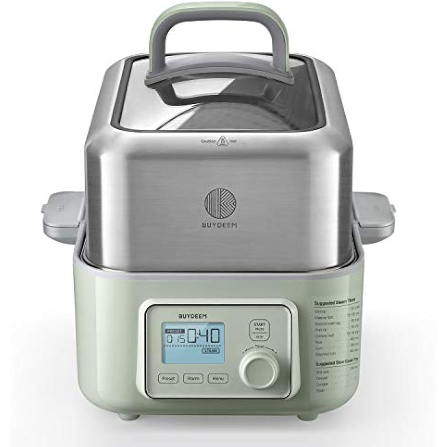 5-Quart Electric Food Steamer for Cooking, One Touch Vegetable Steamer, Digital Multifunctional Steamer, Quick Steam in 60s, Stainless Steel Steamer Tray, No Stew Pots Included
