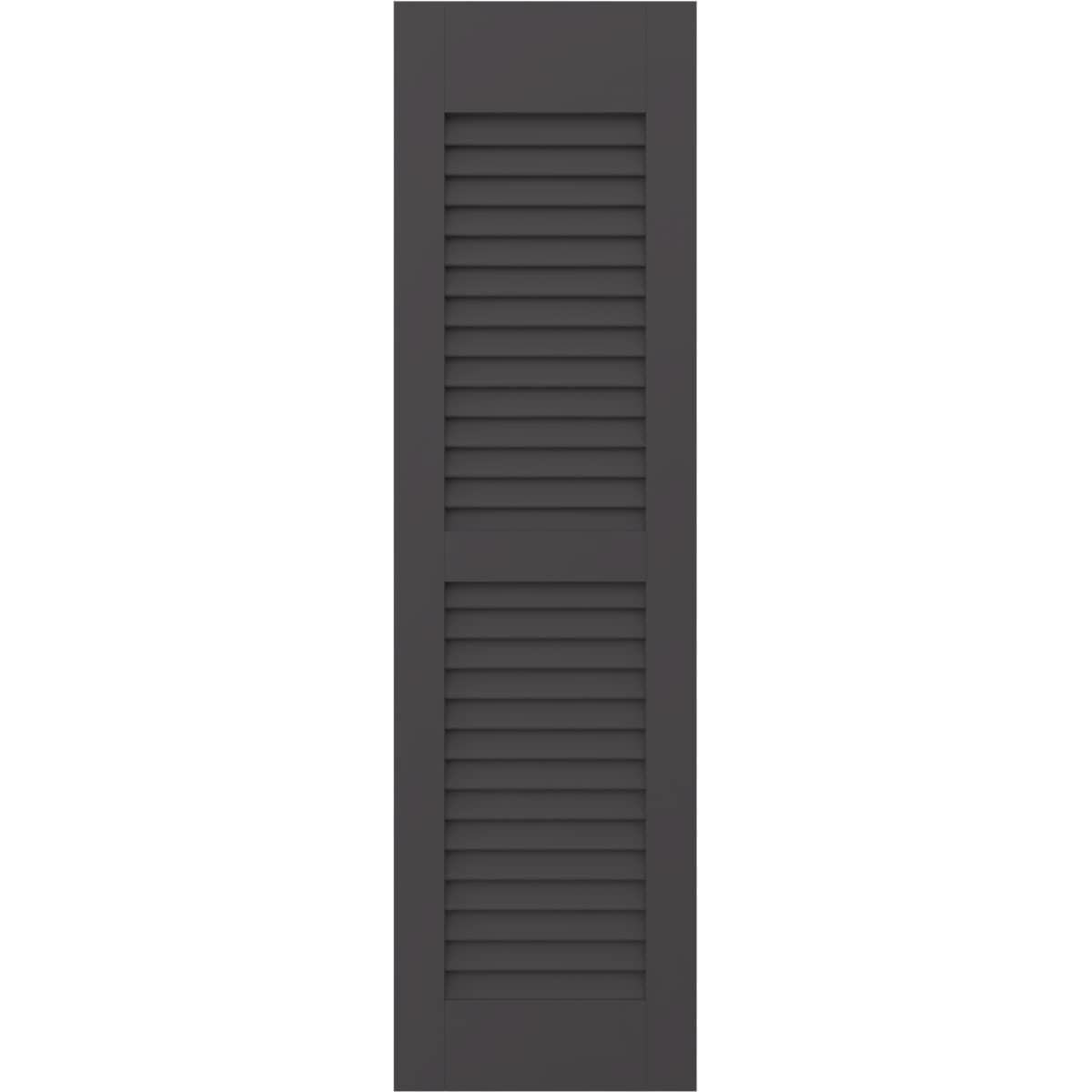 Ekena Millwork 18-in W x 71-in H Shadow Mountain Louvered Wood Exterior Shutters ( 2 -Pack )