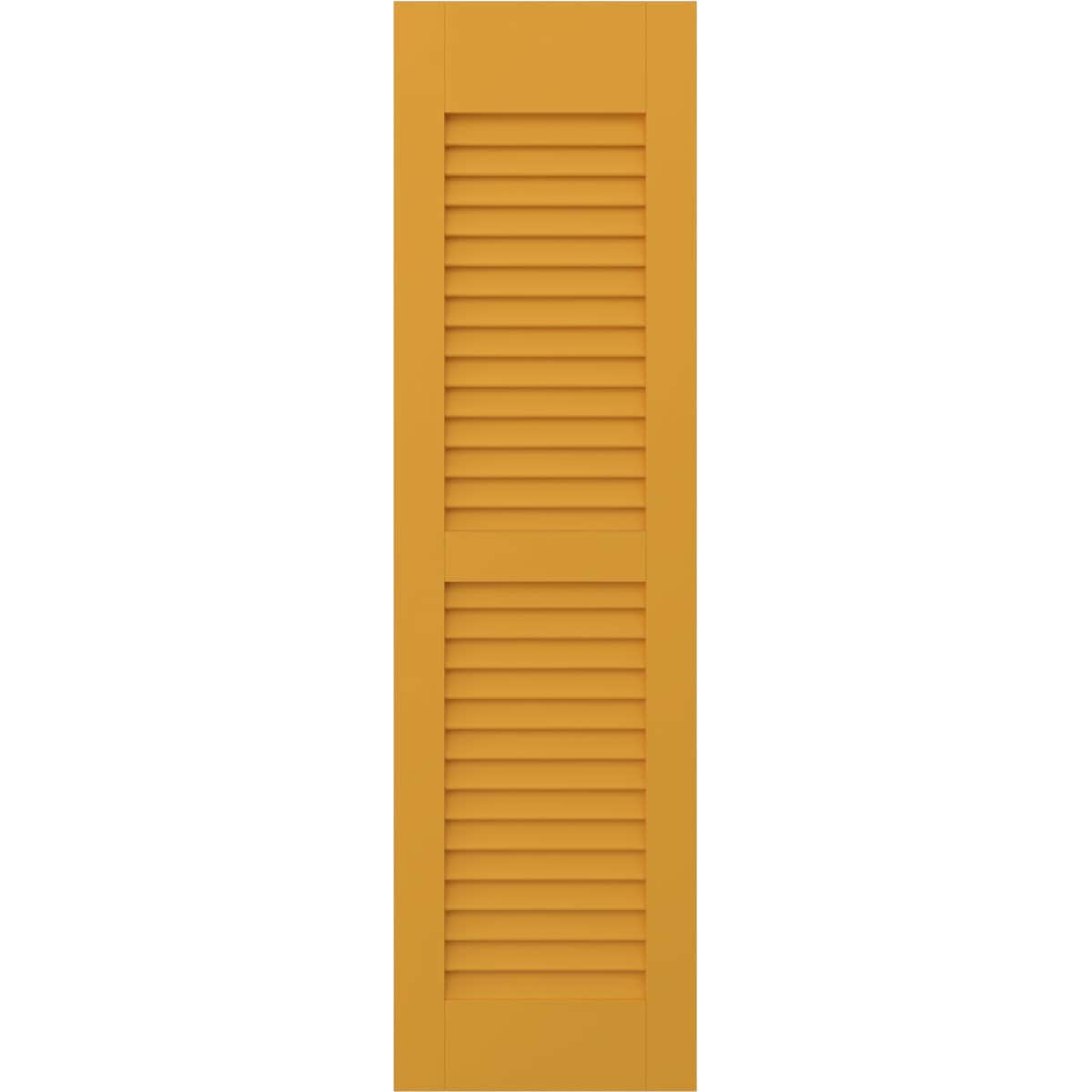 Ekena Millwork 15-in W x 75-in H Turmeric Paintable/Stainable Louvered Wood Exterior Shutters ( 2 -Pack )