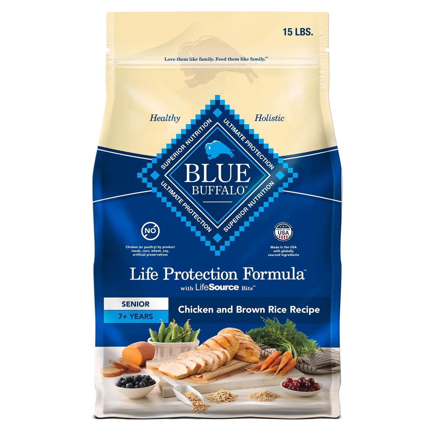 Blue Buffalo® Life Protection Formula™ Senior 7+ Dry Dog Food - Chicken & Brown Rice 15 Lb