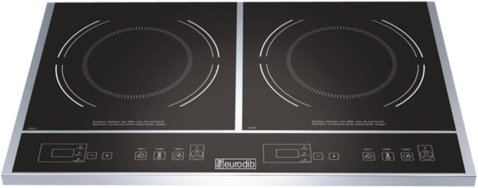 Eurodib Double Induction Cooker, 23 1/2 x 14 1/8 x 2 1/2 inch - 1 each.