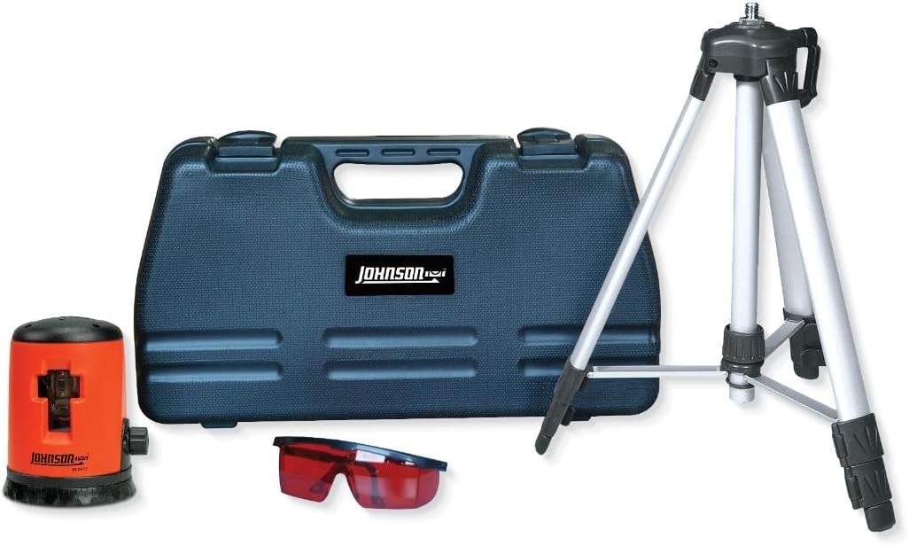 Johnson Level & Tool 40-0921 Self-Leveling Cross-Line Laser Kit, 19 x 10", Red, 1 Laser Level Kit
