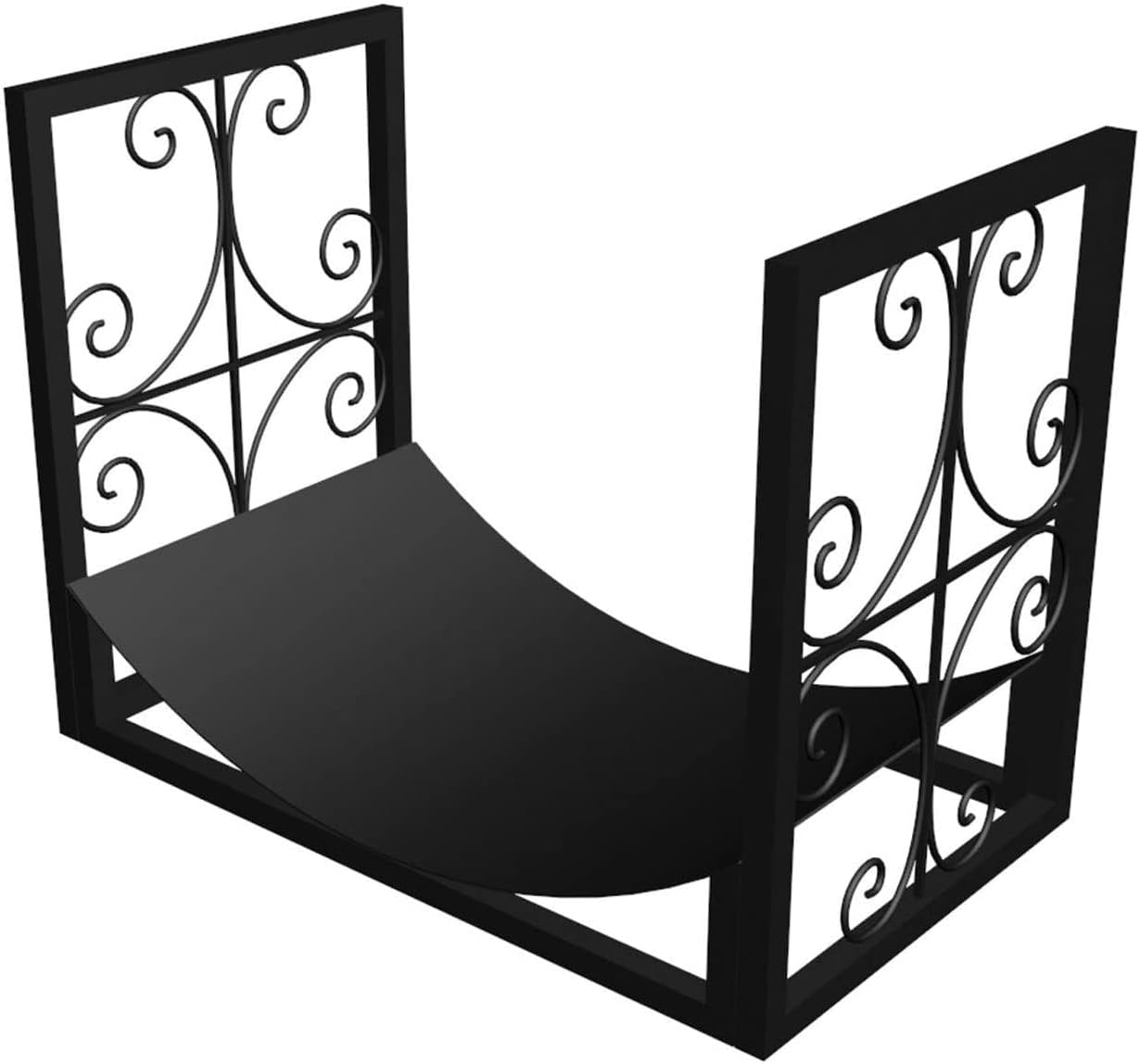 Firewood Rack Black 110x35x108.5 cm Solid Wood Pine, Firewood Log Rack, Firewood Storage Rack Shelf, Ventilation Metal Log Store Holder for Outdoor or Indoor Wood Stand S