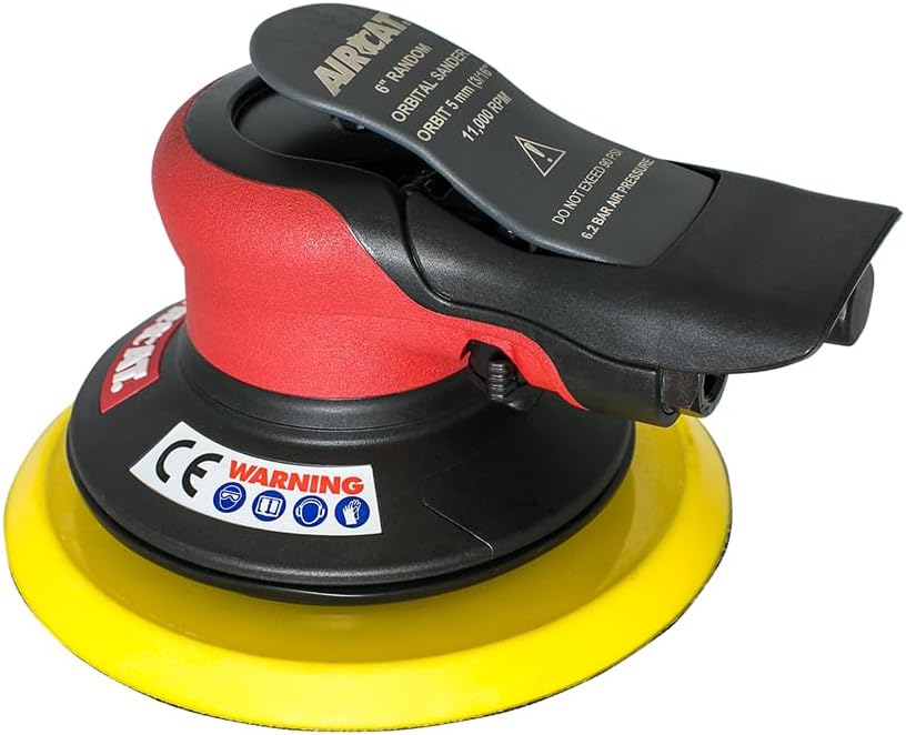 AIRCAT Pneumatic Tools 6700-6-336: 6 Inch Lubrication Free Palm Sander 11,000 RPM - 3\/16" Orbit