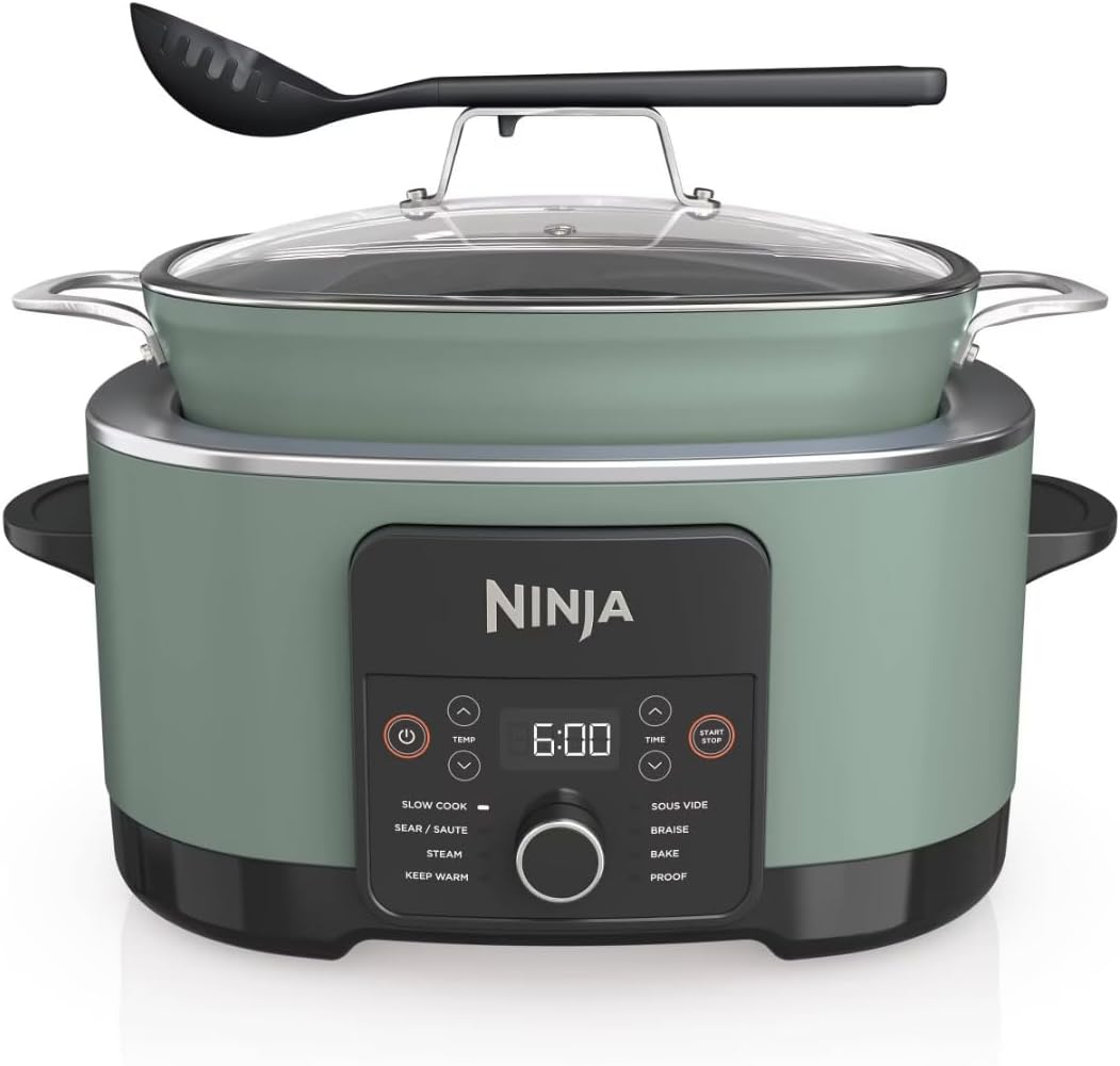 Ninja Possible Cooker PRO 8.5qt, Multi-Cooker with 8-in-1, Slow Cooker, Safe Pot to 500°F, MC1001GN, Sage Green