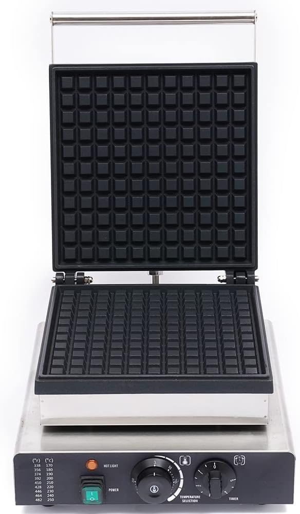 Commercial Waffle Maker Electric Machine, 110v 2000w Nonstick Square Waffle Making Machine,Baker Baker Machine,Time & Temp. Control,For Restaurant Bakeries Snack Family.
