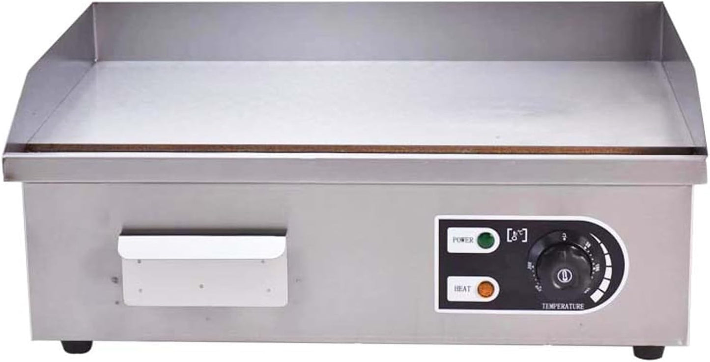 Commercial Electric Griddle 22'' Flat Top Grill Countertop Griddle 1500W Stainless Steel Grill Large Electric Griddles for Restaurant Kitchen Temperature Control 122°F-572°F
