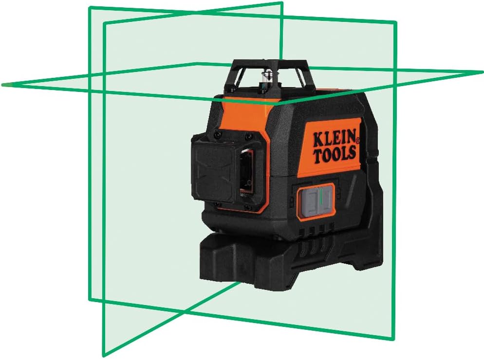 Klein Tools 93CPLG Compact Self-Leveling Laser Level, Bright Green Cross Line 360-Degree Laser Planes, Rechargeable, Magnetic Mount