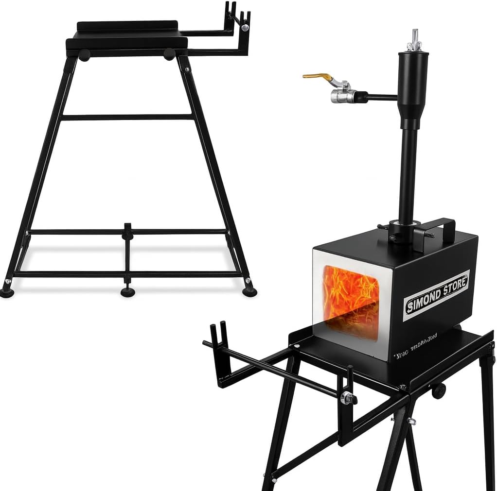 SIMOND STORE Propane Forge Stand - Compatible with All Single Burner Blacksmith Forge kit - Steel Blacksmithing Starter kit -Forge Starter kit Stand 12 inch Home Forge Starter kit Tool kit Stand…