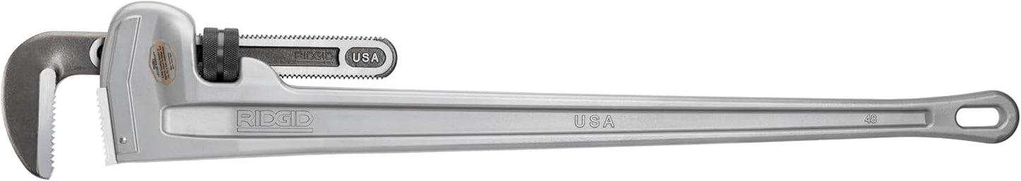 RIDGID 31115 Model 848 Aluminum Straight Pipe Wrench, 48-inch Plumbing Wrench