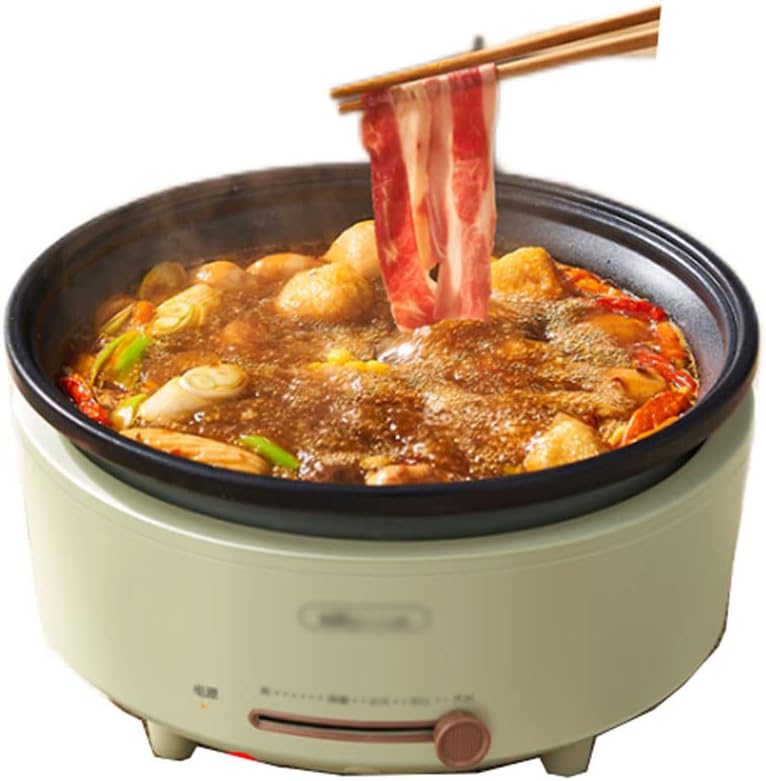 Electric Hot Pot,5L,Dormitory Office Portable Ramen Cooker Pot ,Overheat Protection,1500W,with Keep Warm Function,Green
