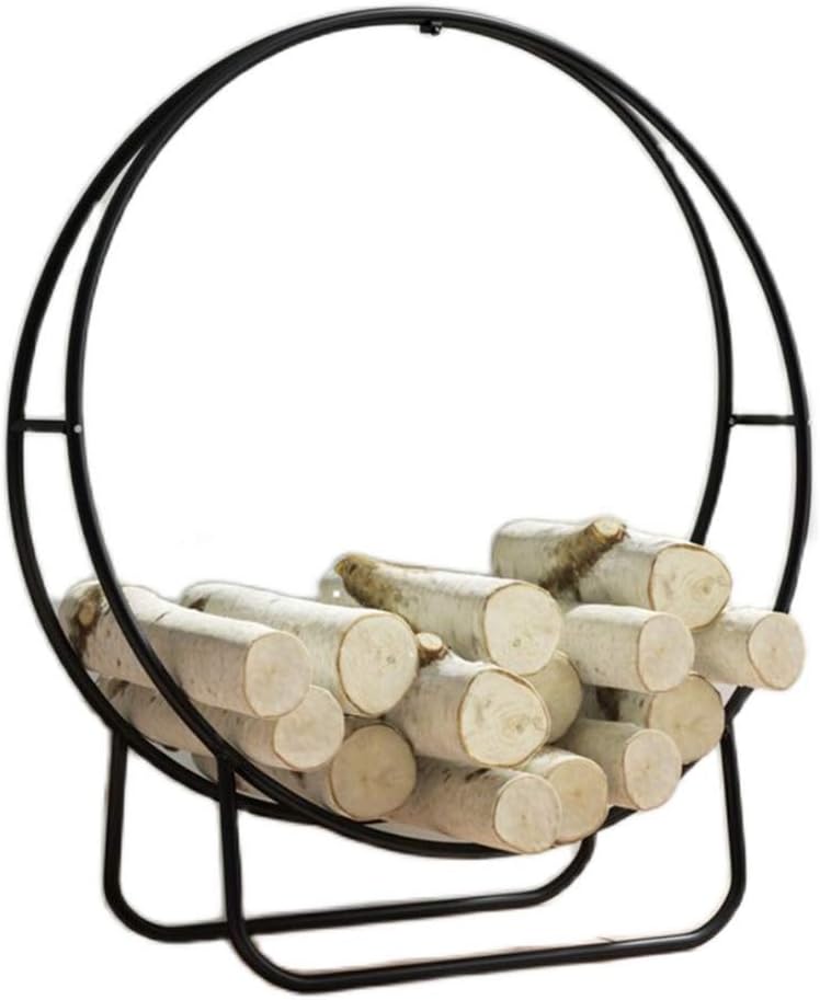 Heavy Duty Steel Fireplace Screen & Firewood Rack, Sturdy Indoor/Outdoor Log Holder for Wood Storage, Durable 60x23x60cm Firewood Organizer