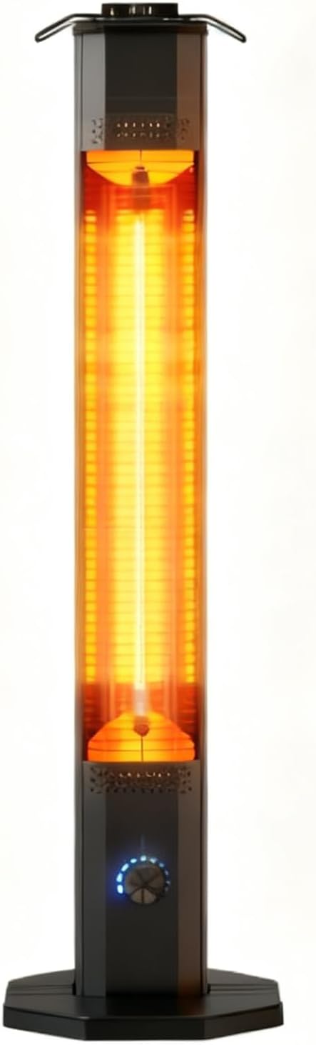 Outdoor Electric Patio Heater, 42-Inch 1300W Infrared Tower Heater with Remote, 9 Heat Settings & 9H Timer, IPX5 Waterproof, Safety Lock, Tip-Over & Overheat Protection, Indoor & Outdoor Space Heater