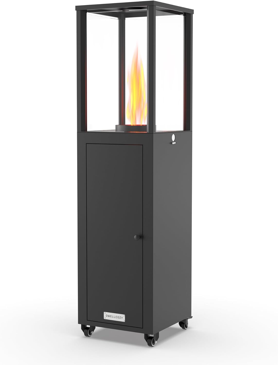 Wood Pellets Patio Heater. Outdoor Fire Pits for Garden Bonfire Party, Backyard and Beach. Safe and Adjustable Outdoor Heater. Black