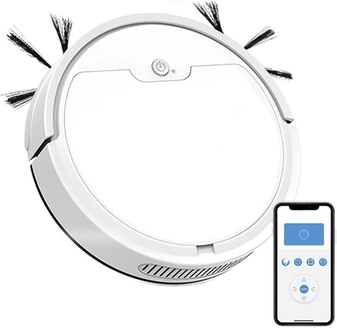 Robot mop Robot Vacuum Cleaner Smart Home Appliance Control Suction and Drag Multifunctional Sweeper Household Three in One Intelligen (Color : White APP)