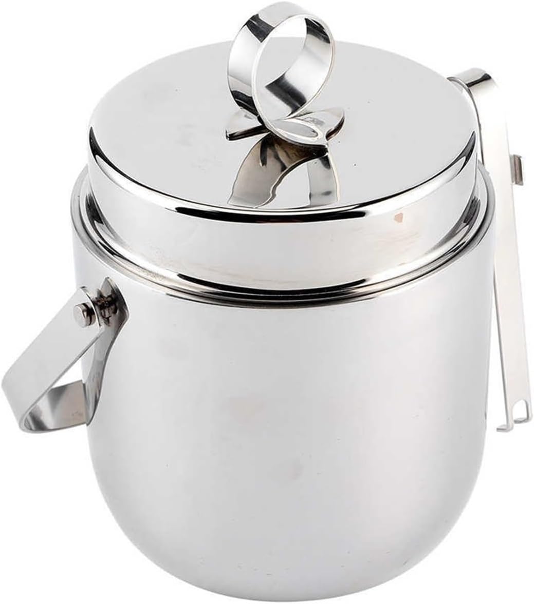 Ice Buckets Stainless Steel Double-Walled Ice Bucket Red Wine Beer Wine Champagne Container Bar Hotel KTV Appliances Home Ice Bucket Small Bucket Ice Bucket Kits