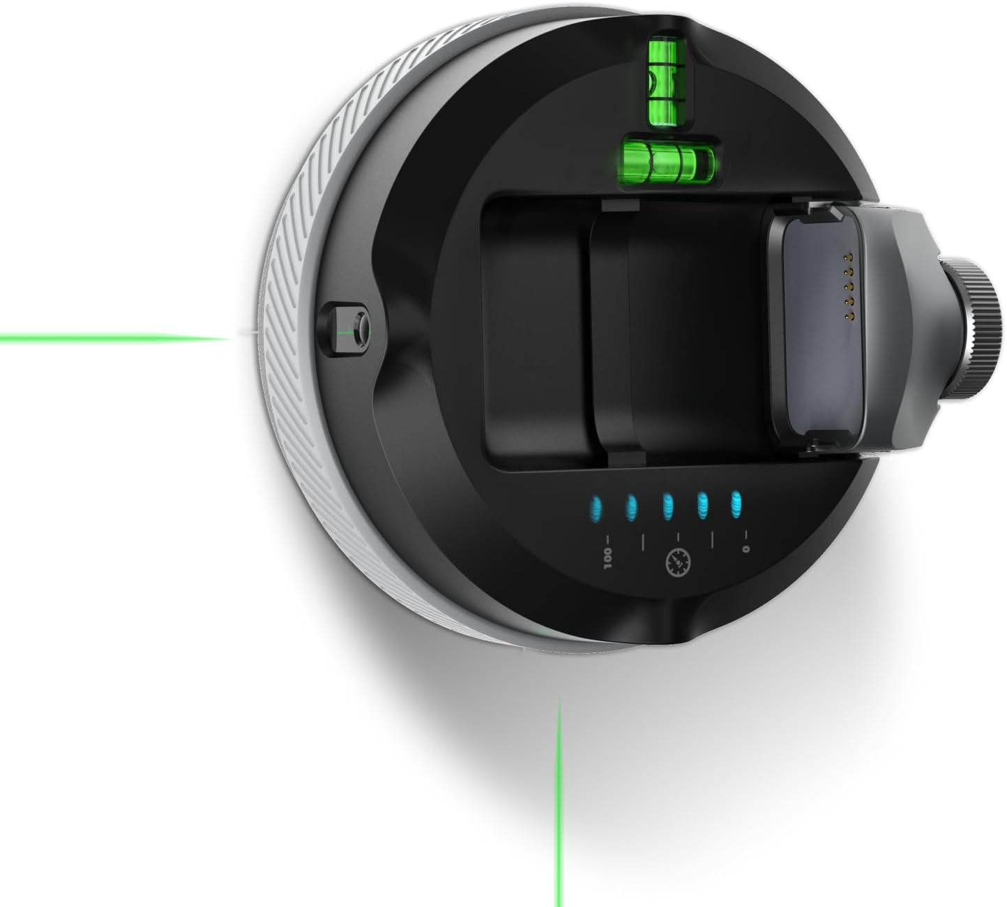 HOZO M-Cube02 Laser Level Tool with Vertical & Horizontal Green Line Lasers, 360° Rotating Base, Wall Mount Laser Level for Picture Hanging, Renovation & DIY, 5kg Level Stand, Rechargeable