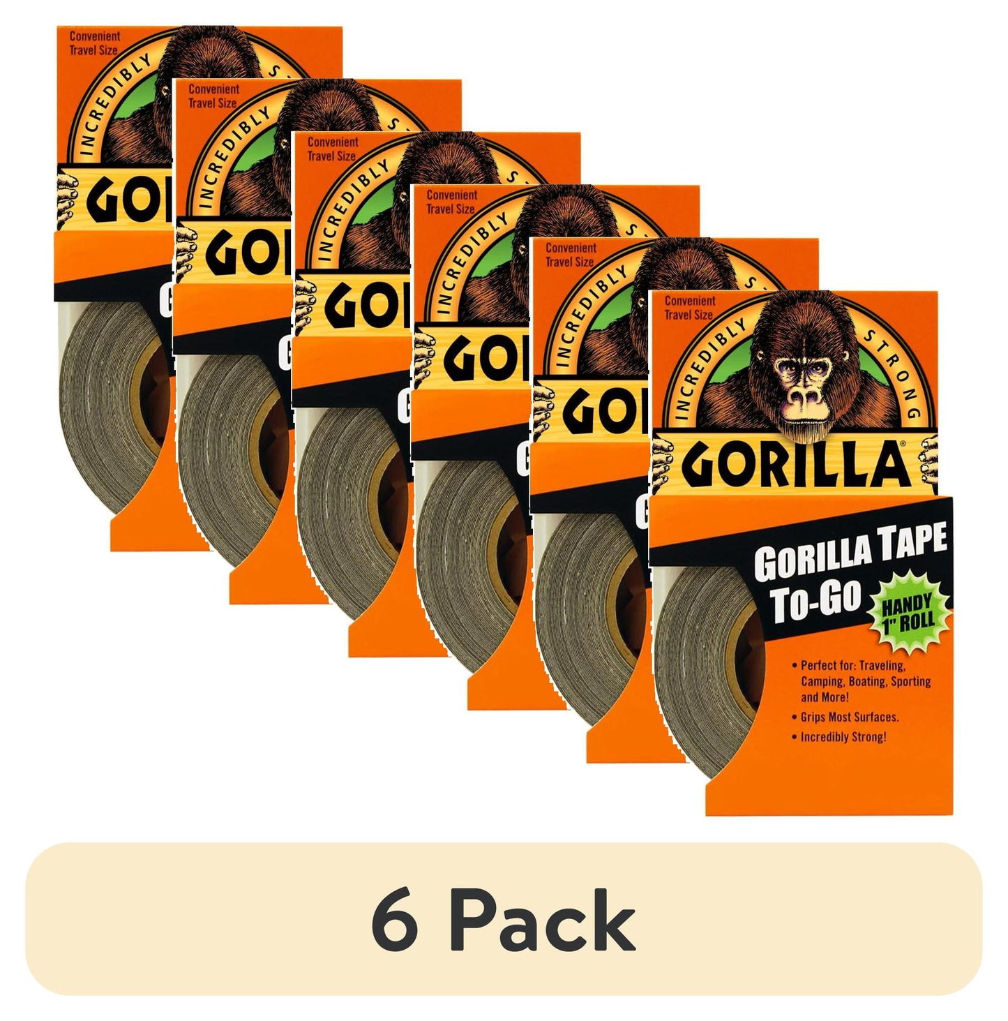 Gorilla Black Tape to-Go Handy Roll, 1 in x 10 Yard Roll