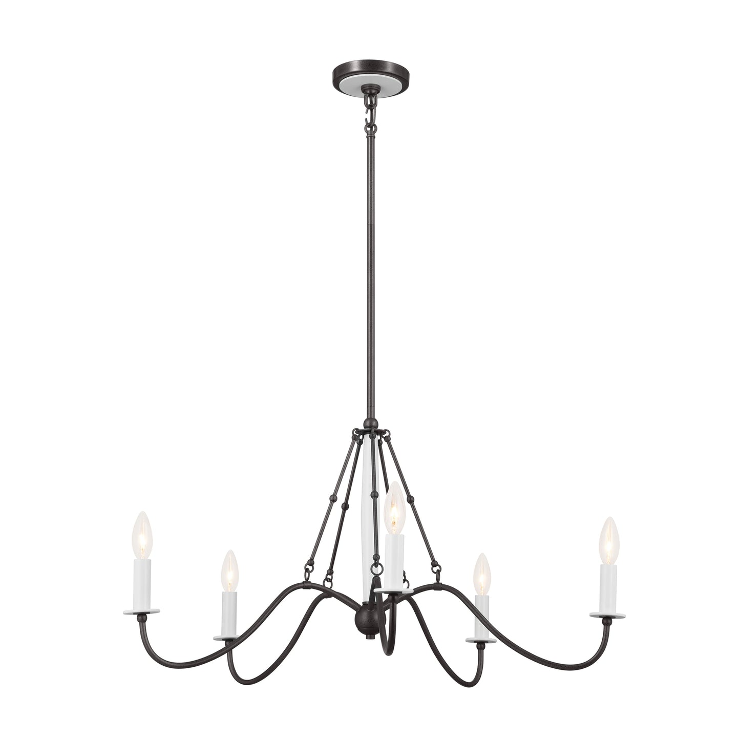 Kichler Freesia 5 -Light Gray Farmhouse For Use in Bedrooms, Dining Rooms, Foyers, Kitchens, Living Rooms Chandelier 5265531