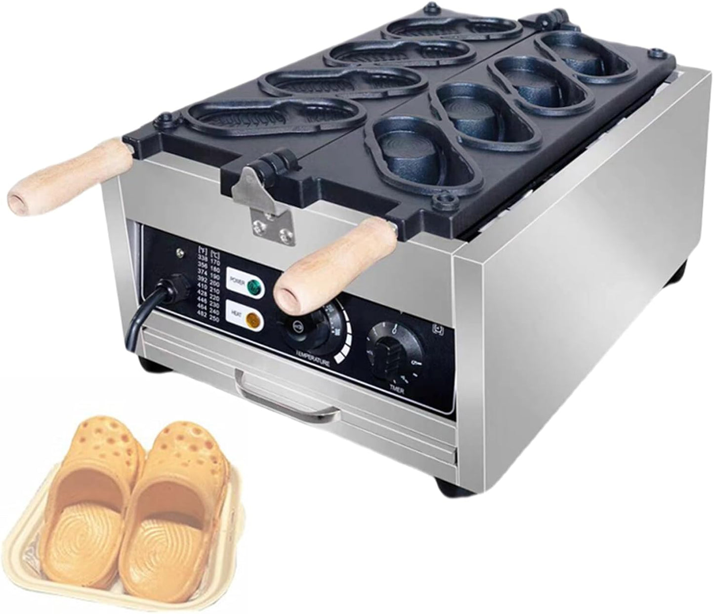 Electric Shoes Shape Waffle Making Machine Non-stick Coating 4pcs Shoe Shaped Bread Maker Baker Commercial