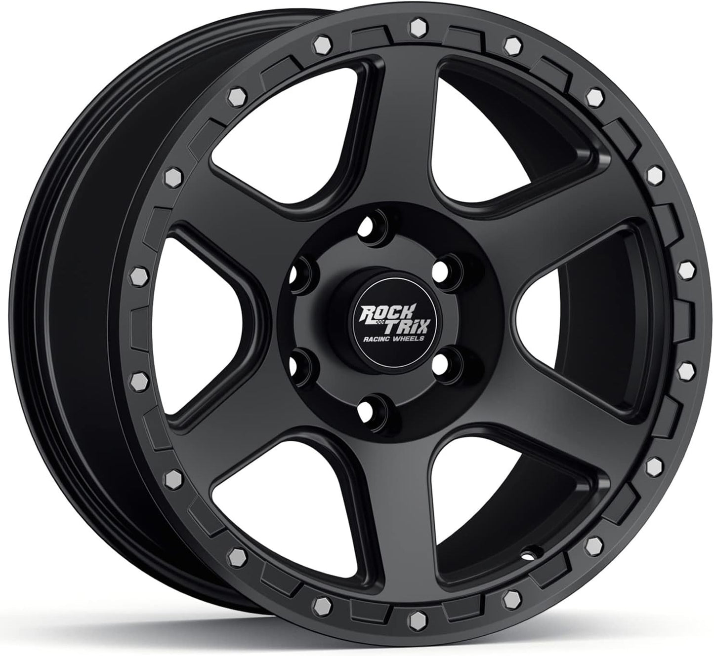 RockTrix RT112 20 inch Wheel Compatible with 2001+ Toyota Tacoma 6x5.5" (6x139.7) Bolt Pattern, 20x9 (+12mm Offset), 106.1mm Bore, Matte Black, Also fits 2002+ 4Runner, FJ Cruiser, 2022+ Tundra