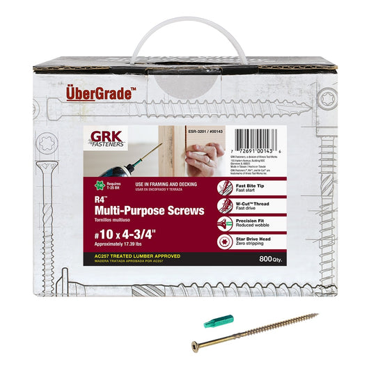 GRK #10 x 4-3/4-in Double-barrier R4 Exterior Wood Screws (800-Per Box) 143