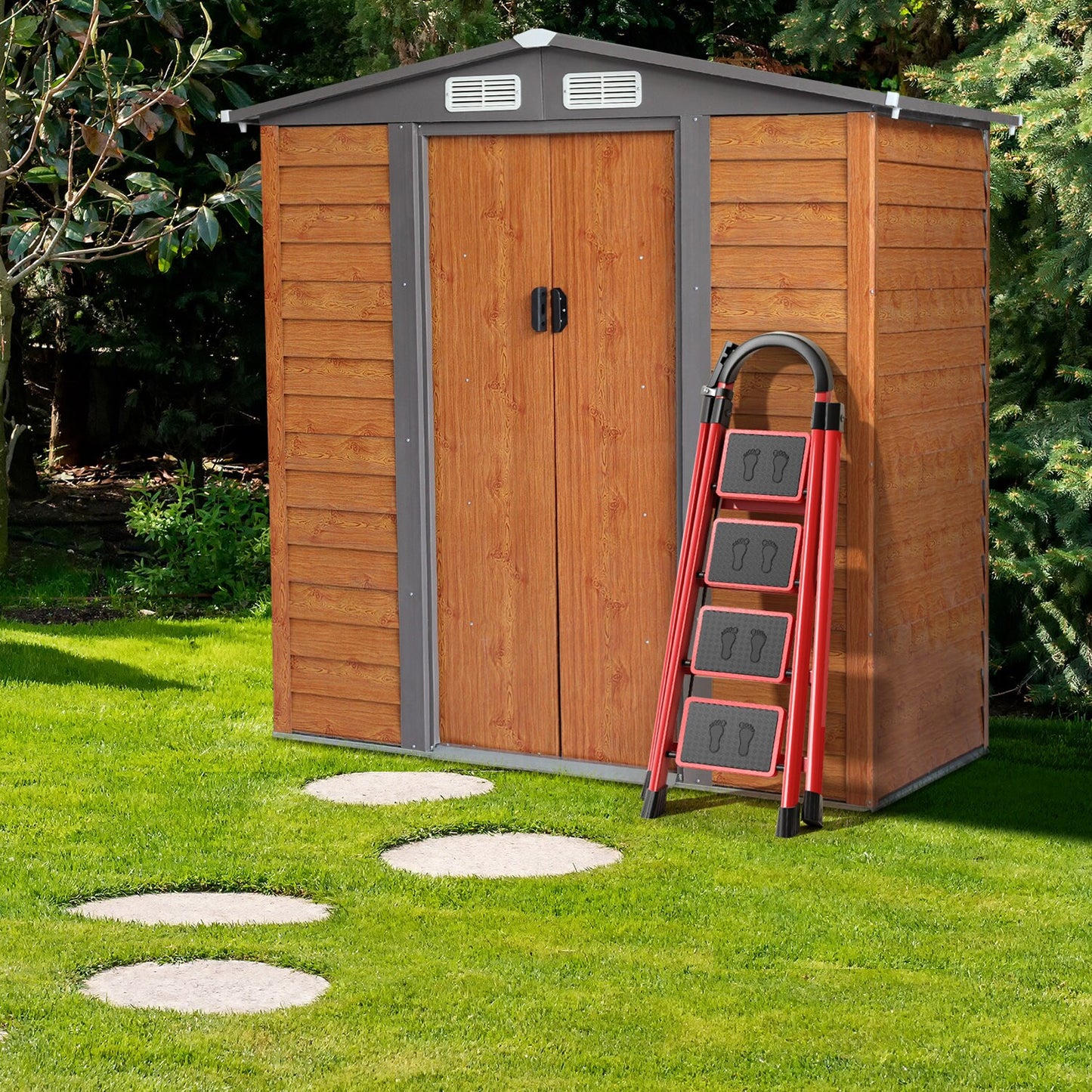 Jaxpety 5-ft x 6-ft 5 x 6 FT Storage Shed Galvanized steel Storage Shed