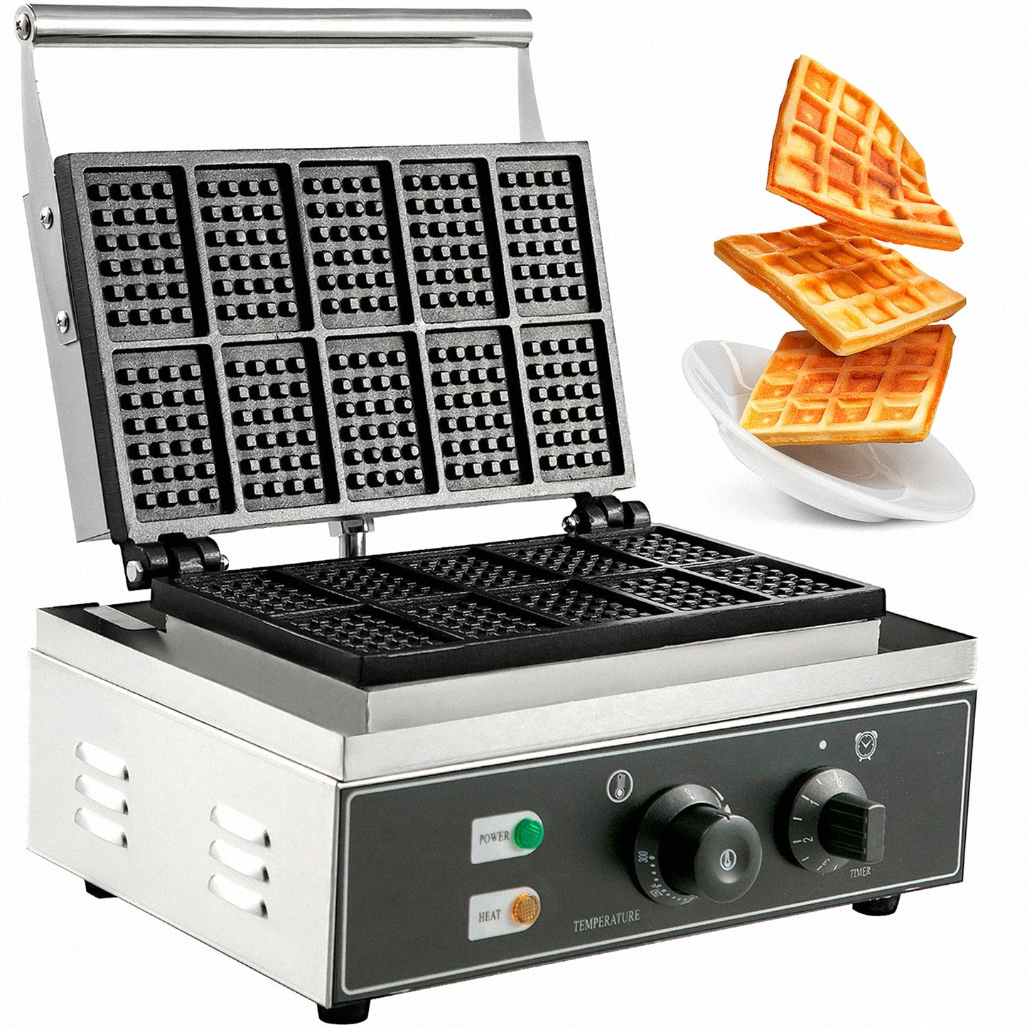 VEVOR Non-stick Square Flip Waffle Maker HFBJSPFXHFLHT-101V1