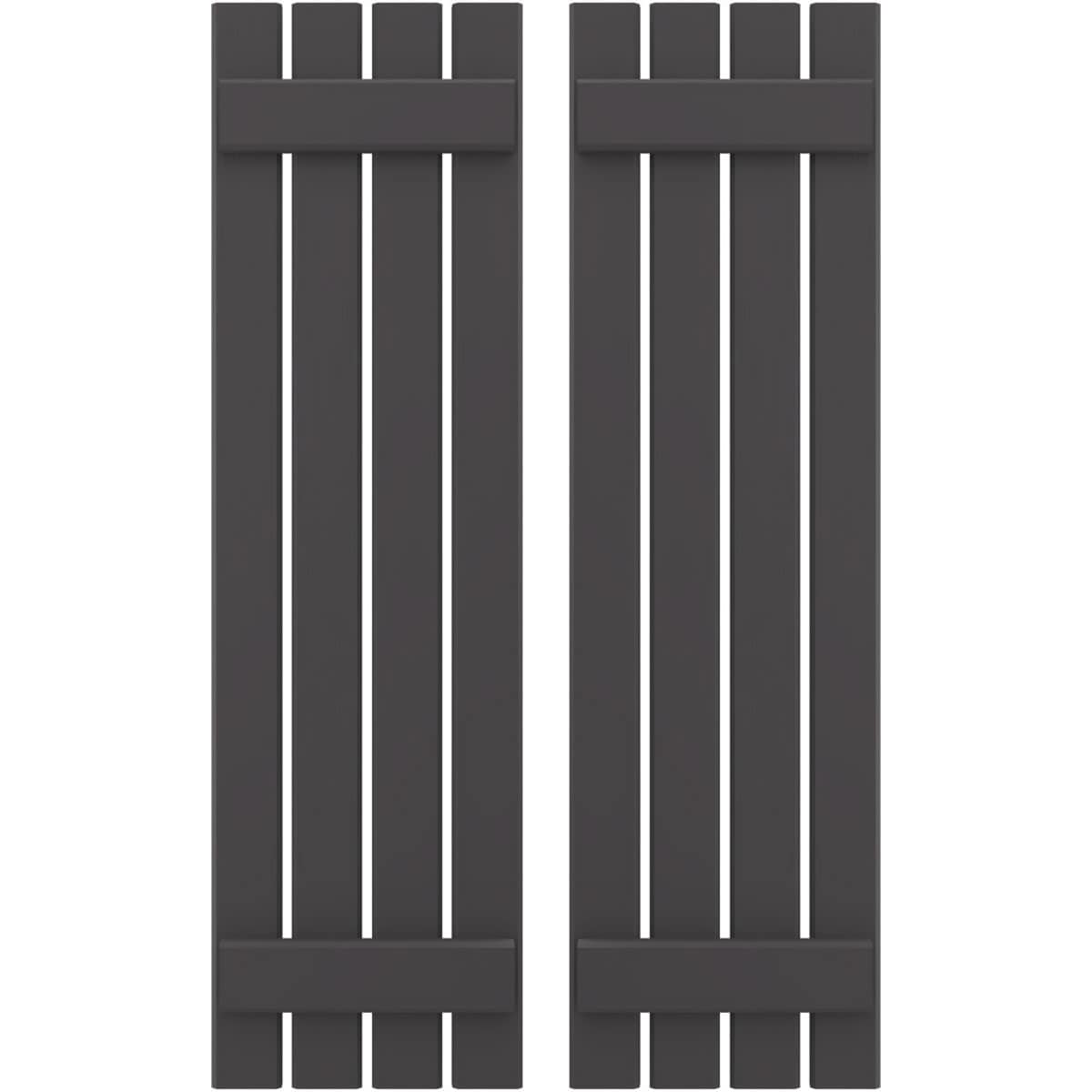 Ekena Millwork 15.5-in W x 52-in H Shadow Mountain Board and batten Spaced with z-bar Wood Exterior Shutters ( 2 -Pack )