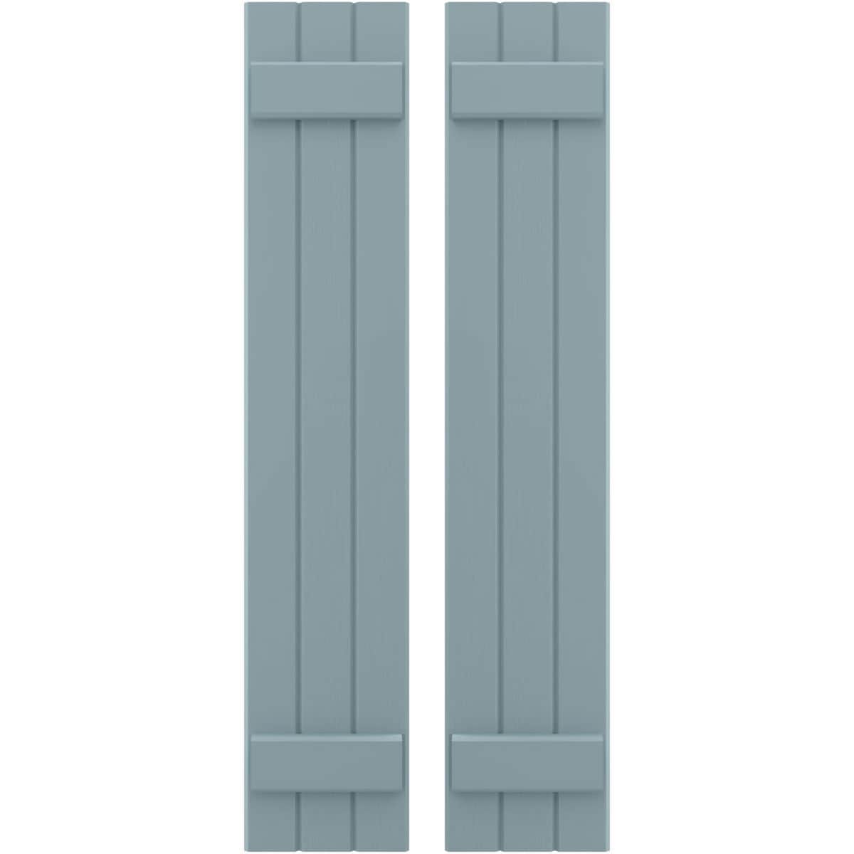 Ekena Millwork 10.5-in W x 83-in H Peaceful Blue Paintable/Stainable Board and batten Wood Exterior Shutters ( 2 -Pack )