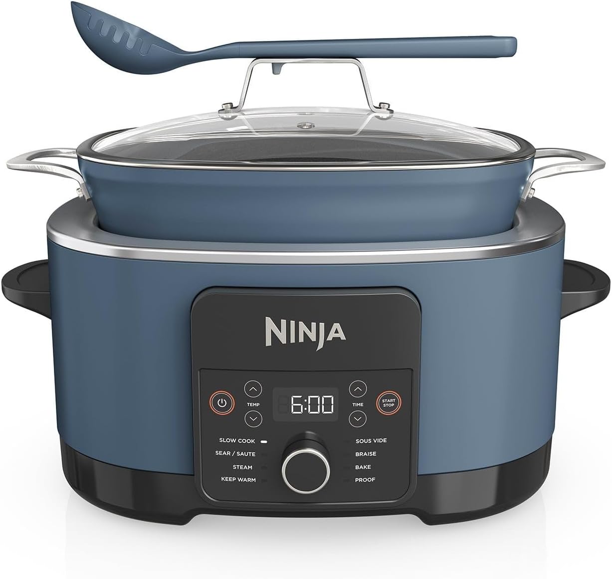 Ninja Foodi PossibleCooker PRO 8.5Qt Multicooker 8 in 1 Slow Cooker, Dutch Oven, Steam Bake Roast Sear Sauté Bread Maker Warmer, Glass Lid, Integrated Spoon, Nonstick-