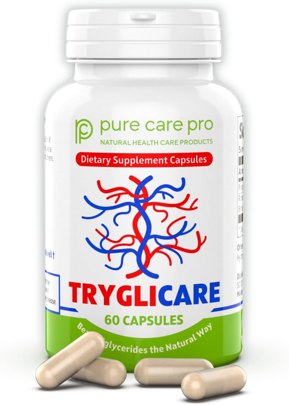 Tryglicare All-Natural Triglyceride Lowering Supplements for Maintaining Healthy Triglycerides Levels as a Daily Supplement, Vegan & Gluten Free* (60 Capsules)