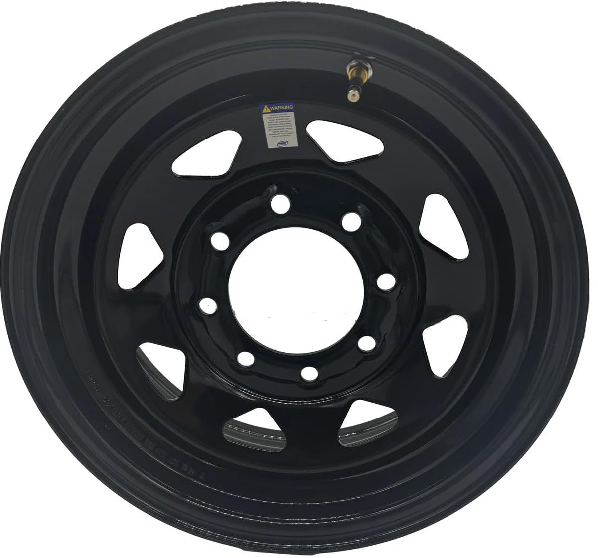 Premium Service 16x6 8 on 6.5 Spoked Steel Trailer Wheel (Black)
