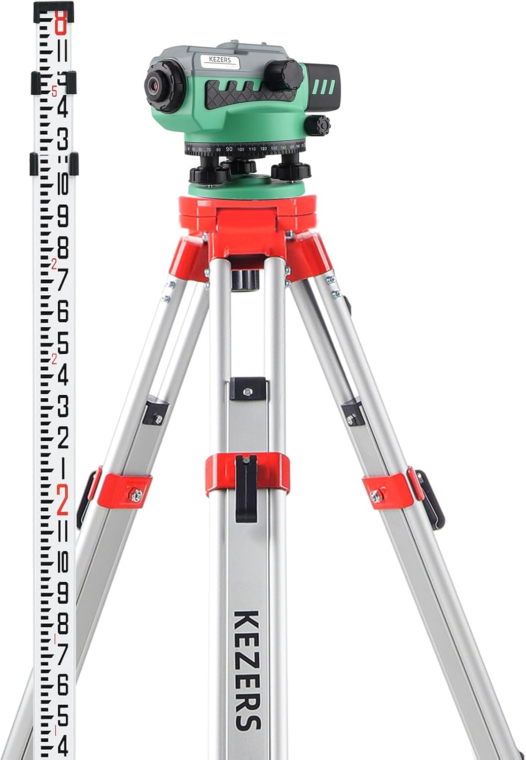 KEZERS 36X Automatic Optical Level Kit with Tripod, High Precision Auto Level, Self-Leveling Tool for Builders, Transit Level Kit with Aluminum Survey Tripod,16FT Grade Rod, Carrying Case