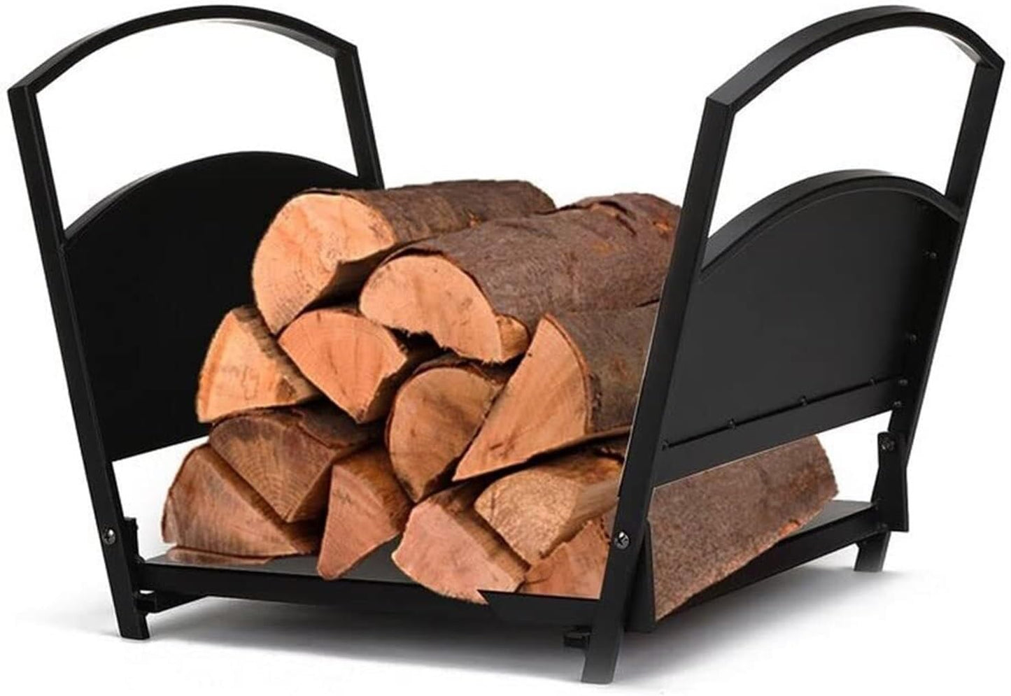 Heavy Duty Firewood Rack With Kindling Holder, Indoor & Outdoor Wood Log Storage Stand For Fireplace