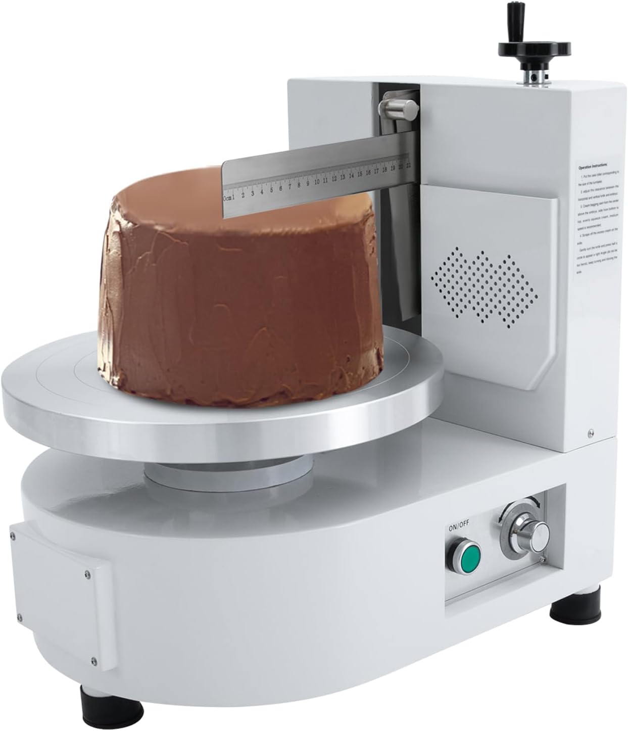 Netcoin Cake Cream Spreading Coating Machine, 4-12 Inch Electric Cake Decorating Machines Baking Tools Birthday Cake Cream Spreading Machine 110V (White)