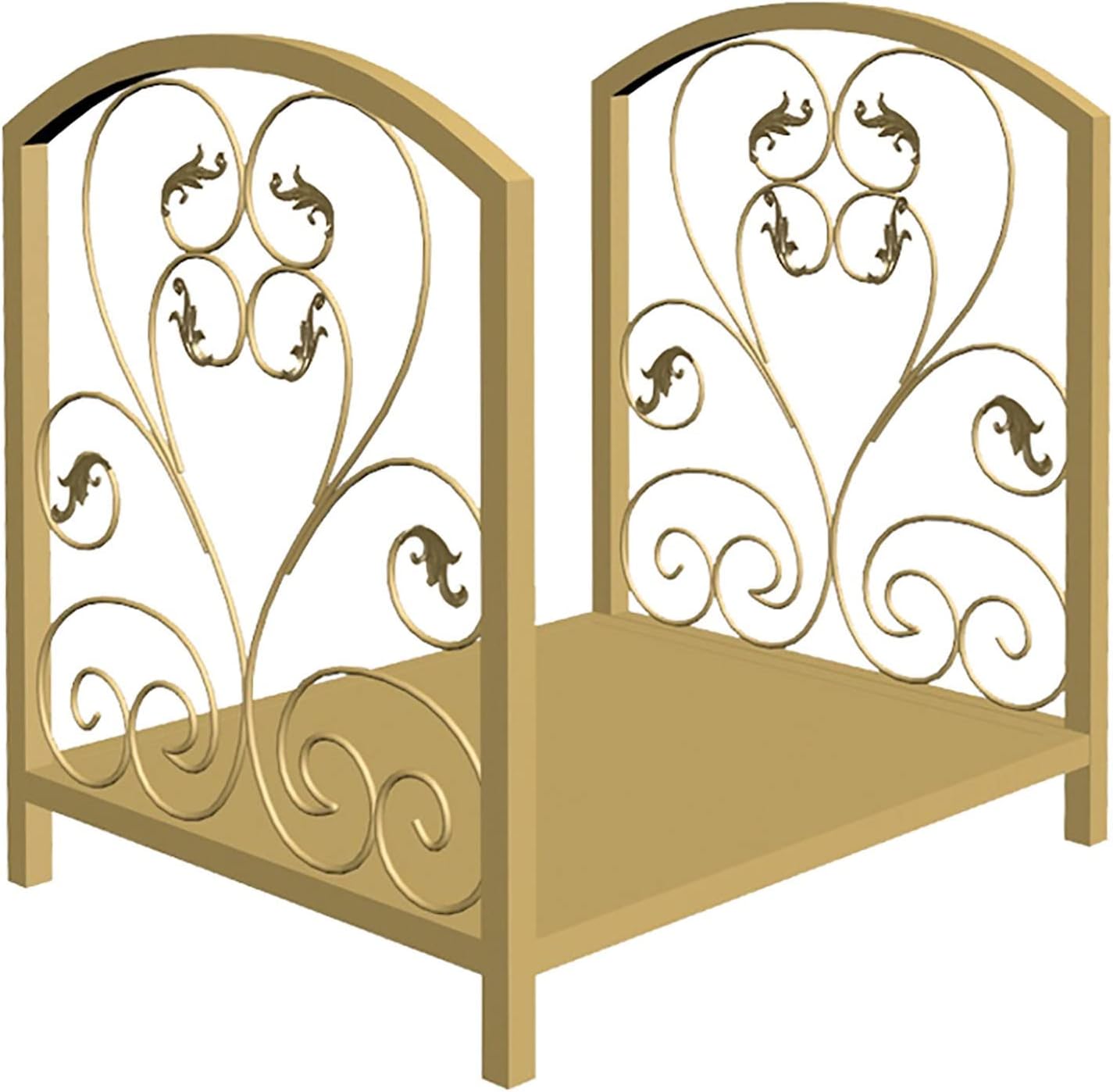 Scroll Firewood Rack Stand 17.7inch Heavy Duty Log Rack Holder Wrought Iron Wood Stacker Indoor Outdoor Wood Storage Shelf