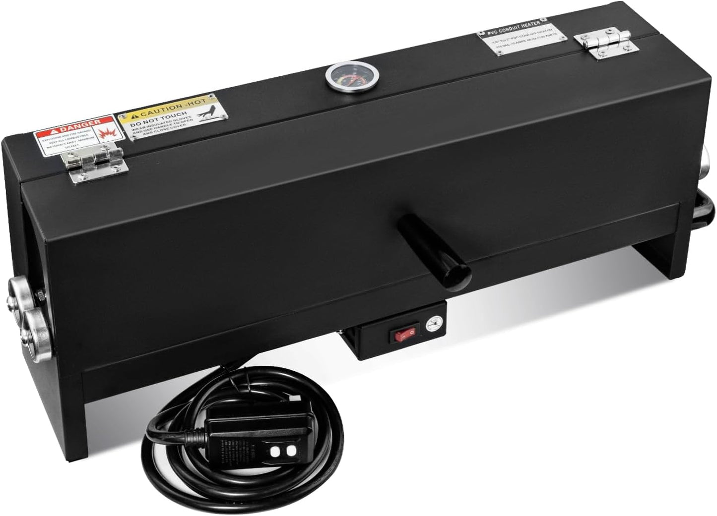 PVC Conduit Heater with Temperature Detector- 1/2" to 2" PVC Bender Heater Pipe Bending Tool with Reflective Interior & Carrying Handle, for 24" Sections of PVC Pipe