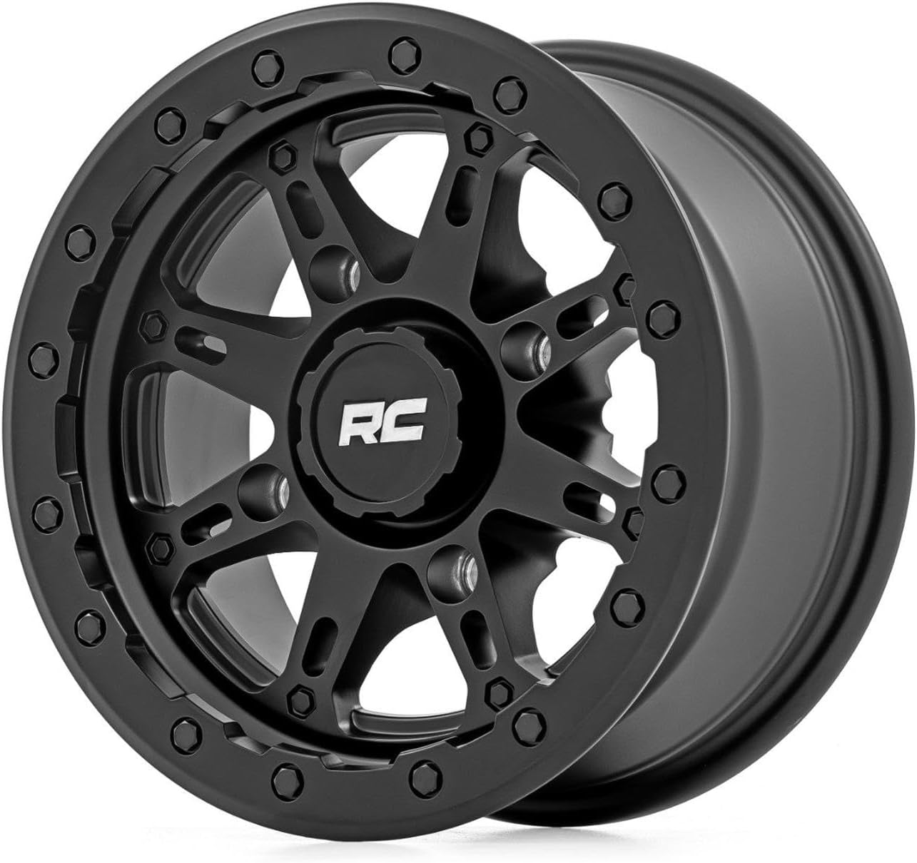 Rough Country 94 Series One-Piece Aluminum Wheel - 14x7, 4x156mm Bolt Pattern, +10mm Offset, Matte Black for UTV, ATV