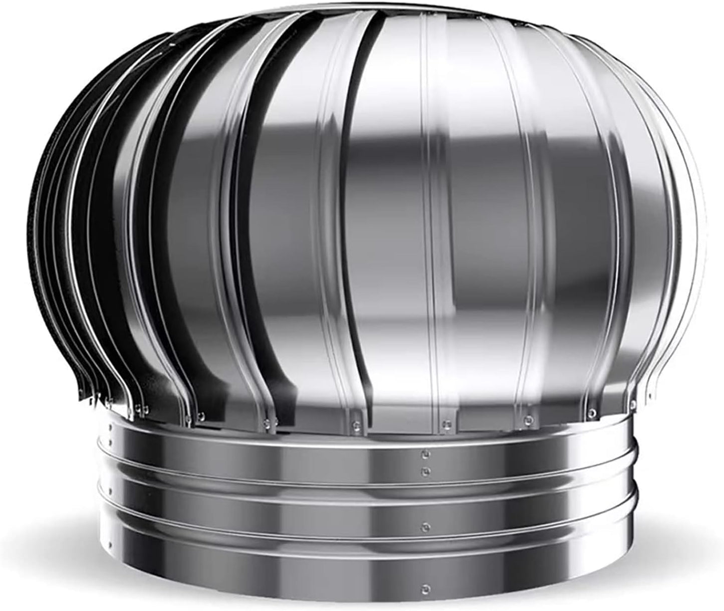 Rotating Chimney Cowl Ventilator - 304 Stainless Steel Weatherproof Roof Vent Pipe - Turbine Chimney Cap for Improved Airflow