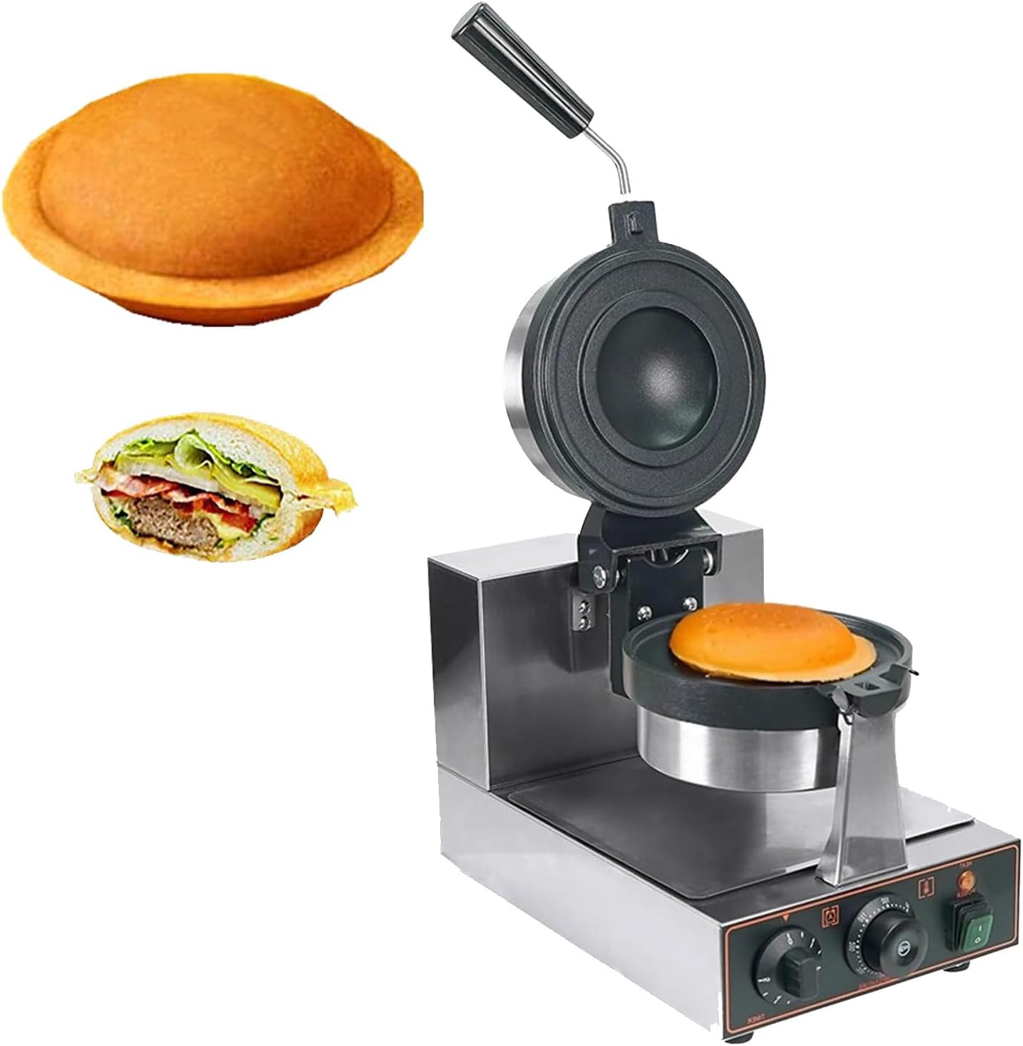 Electric Waffle Maker,Sandwich Maker Ice Cream Brioche Hamburger Maker Panini Press Machine(Non-stick Plates) for Bakeries, Restaurants
