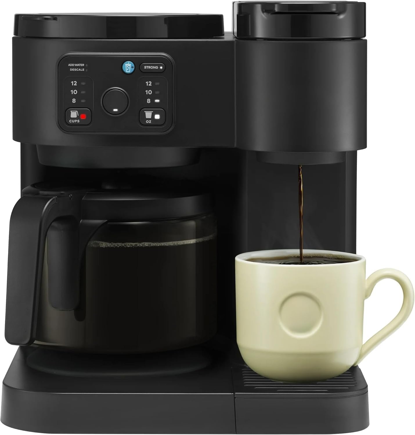 K-Duo Essentials Coffee Maker for Hot and Iced Drinks, Single Serve KCup Pod Brewer and 12 Cup Carafe Drip Coffee Pot, 72 oz Water Reservoir,Pause & Pour Feature, Perfect for Home & Office Use