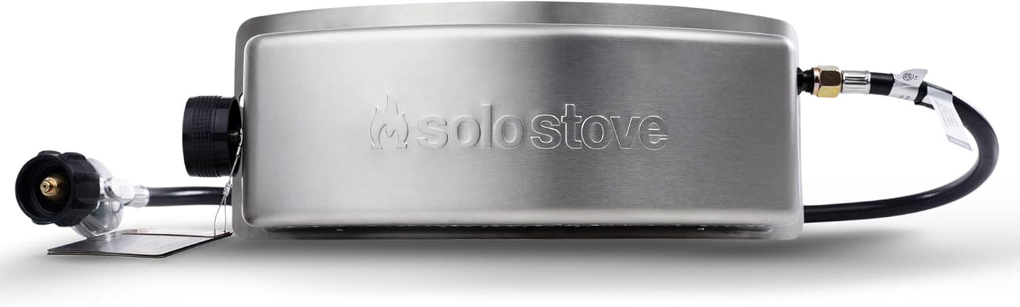 Solo Stove Gas Burner for Pi Pizza Oven | Propane Burner for Outdoor Cooking, Accessory for Solo Stove Pi Outdoor Pizza Oven, Stainless Steel, L: 15.5in x W: 6.75in x H: 5.875in, 5.2lbs