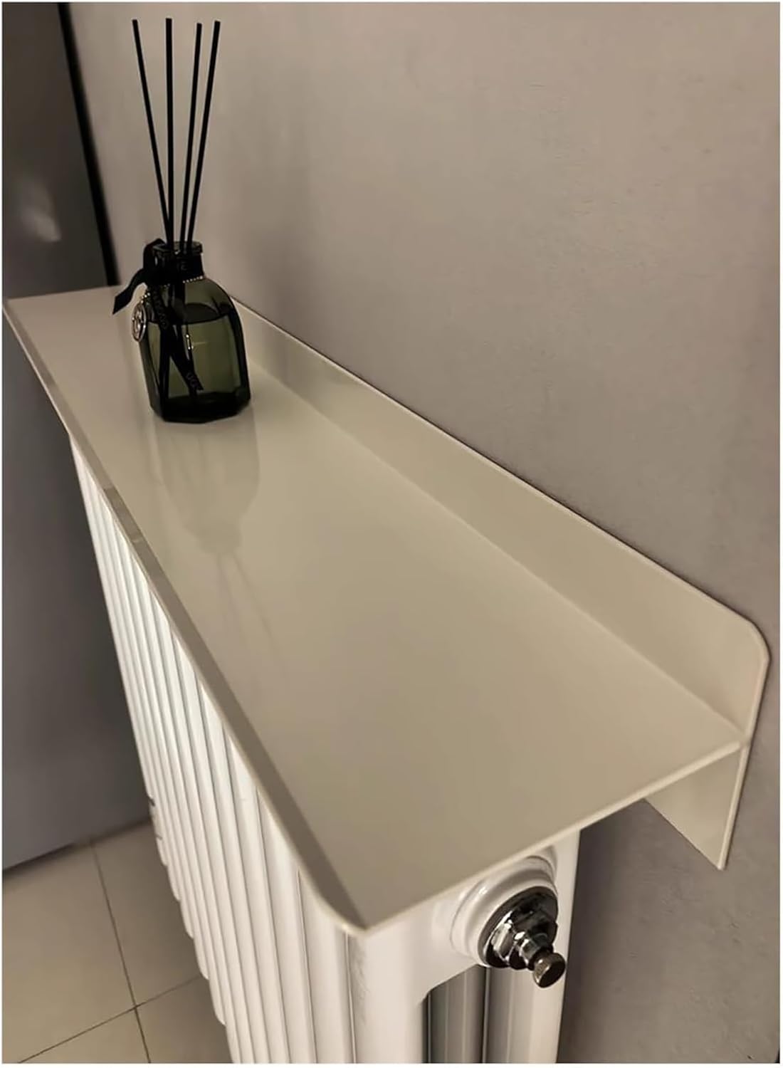 Radiator cover with ventilation slats, Floating Radiator Shelf Modern Cover with Top Storage for Bathroom\/Laundry Room\/Kitchen(200x15x10 cm)