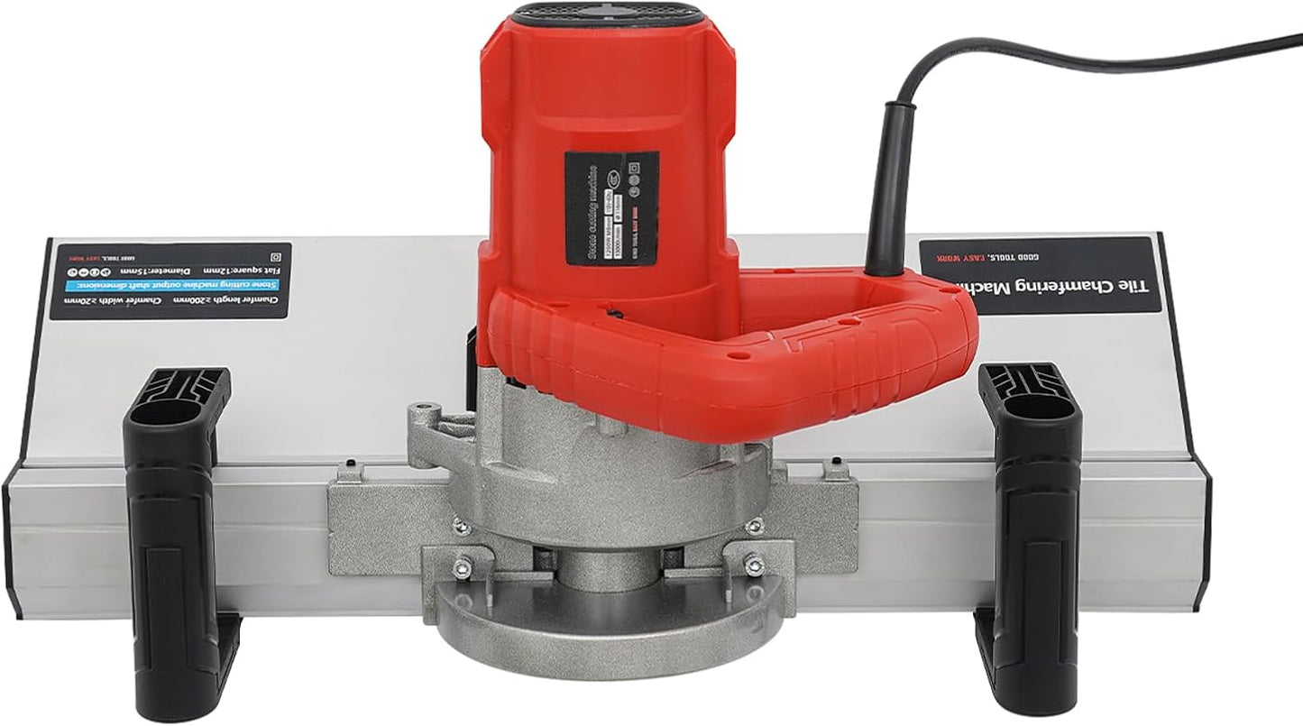 Electric Tile Chamfering Cutter 1200W 43 Degree Tile Chamfering ToolHigh Precision Chamfering Machine for Tiles with Water Pump for Tile Ceramic Porcelain Red